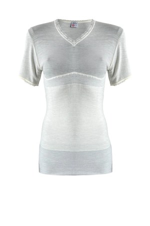 Dr dottor Botta Madiva maglia con Pancera girocollo donna mezza manica misto lana D23