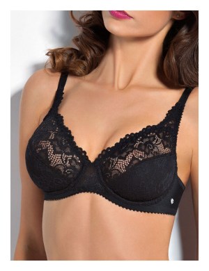 Reggiseno con ferretto da donna sielei foderato in cotone e con pizzo esterno 942