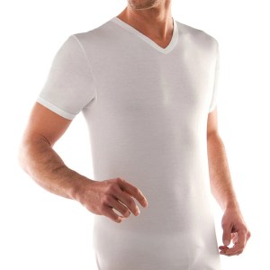 maglia intima uomo collo a V mezza manica cotone filo di scozia Liabel 03050 53